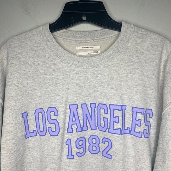 Anthropologie The Roam City Sweatshirt Los Angeles 1982 Women's S Crew Neck Gray - Picture 3 of 10